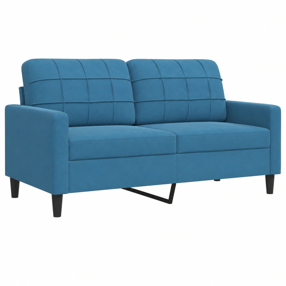 Sofá de Terciopelo Azul de 2 Plazas para Salón