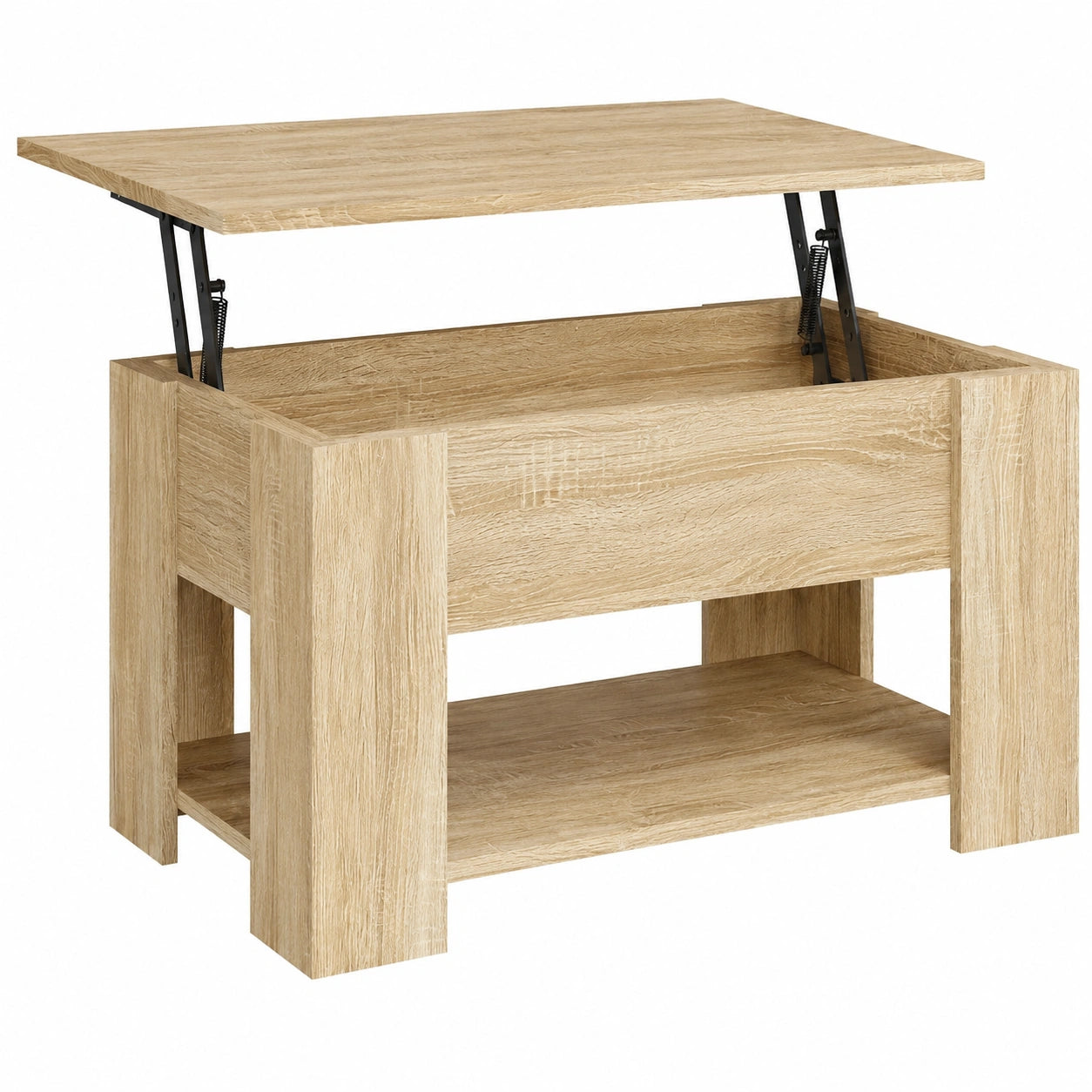 Mesa de Centro de Madera Roble Sonoma para Salón, 79x49x41 cm