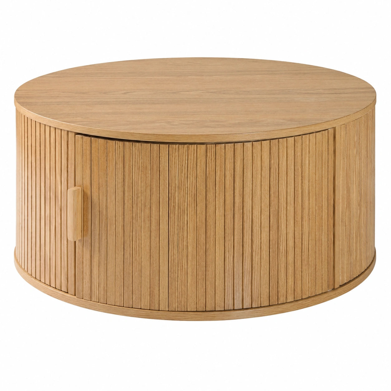 Mesa de Centro Redonda con Almacenamiento Ernest de 75 cm - Diseño Vintage Elegante