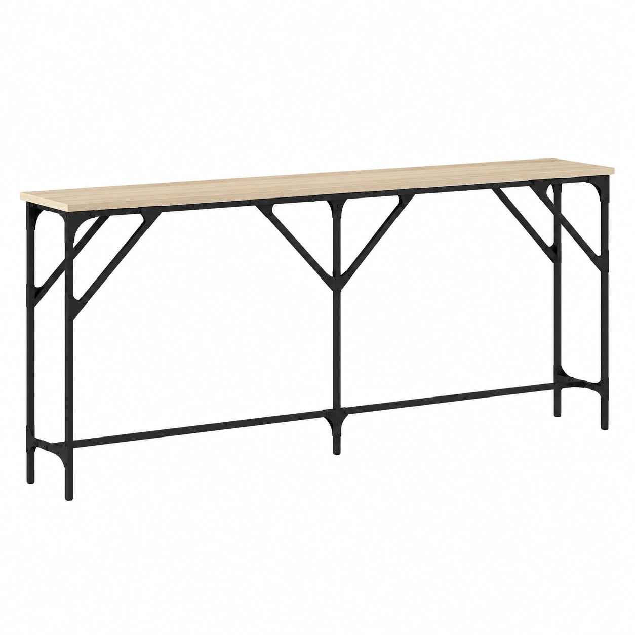 Mesa Consola de Madera de Roble Sonoma 180x23x75 cm, Mueble Auxiliar, 10.5 kg