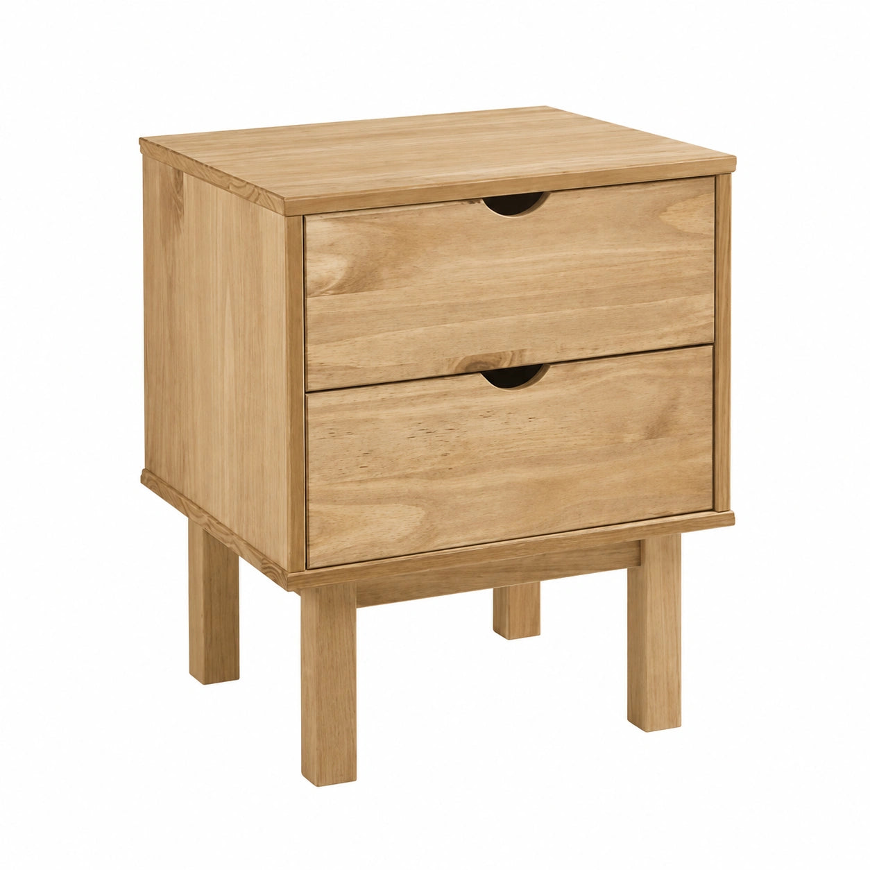 Mesita de Noche de Madera de Pino Maciza 46x39,5x57 cm para Dormitorio