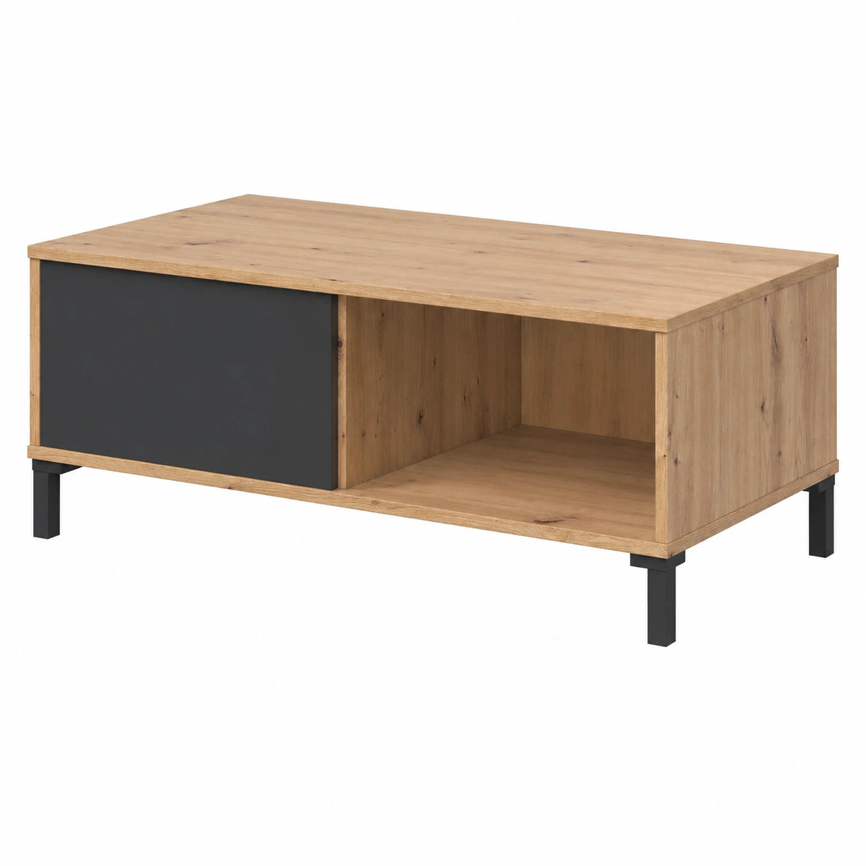 Mesa de Centro Brooklyn con Espacios de Almacenaje, Roble y Gris Antracita, 100x50x40 cm