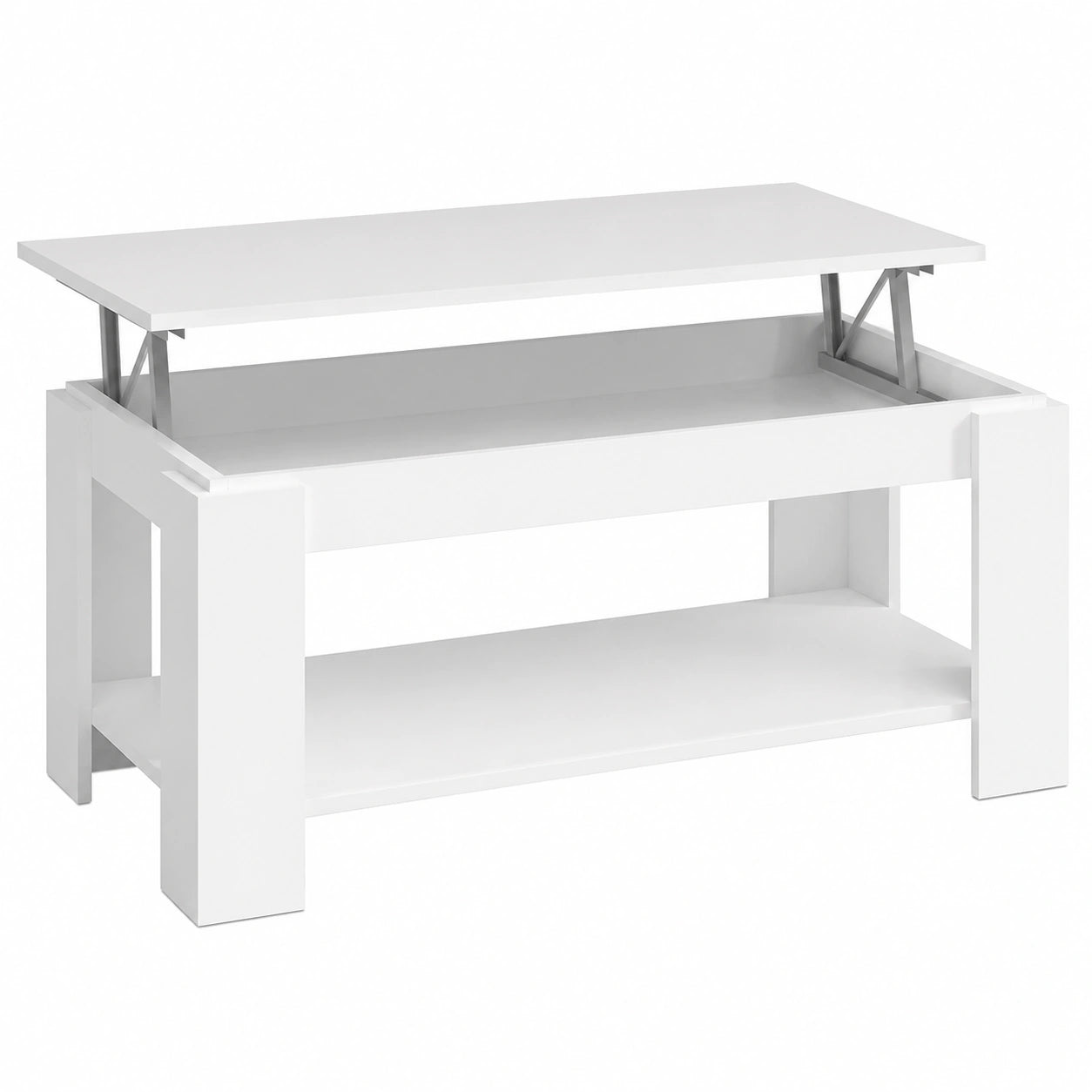 Mesa de Centro Elevable con Revistero, Roble Canadian, 100x50x43/54 cm
