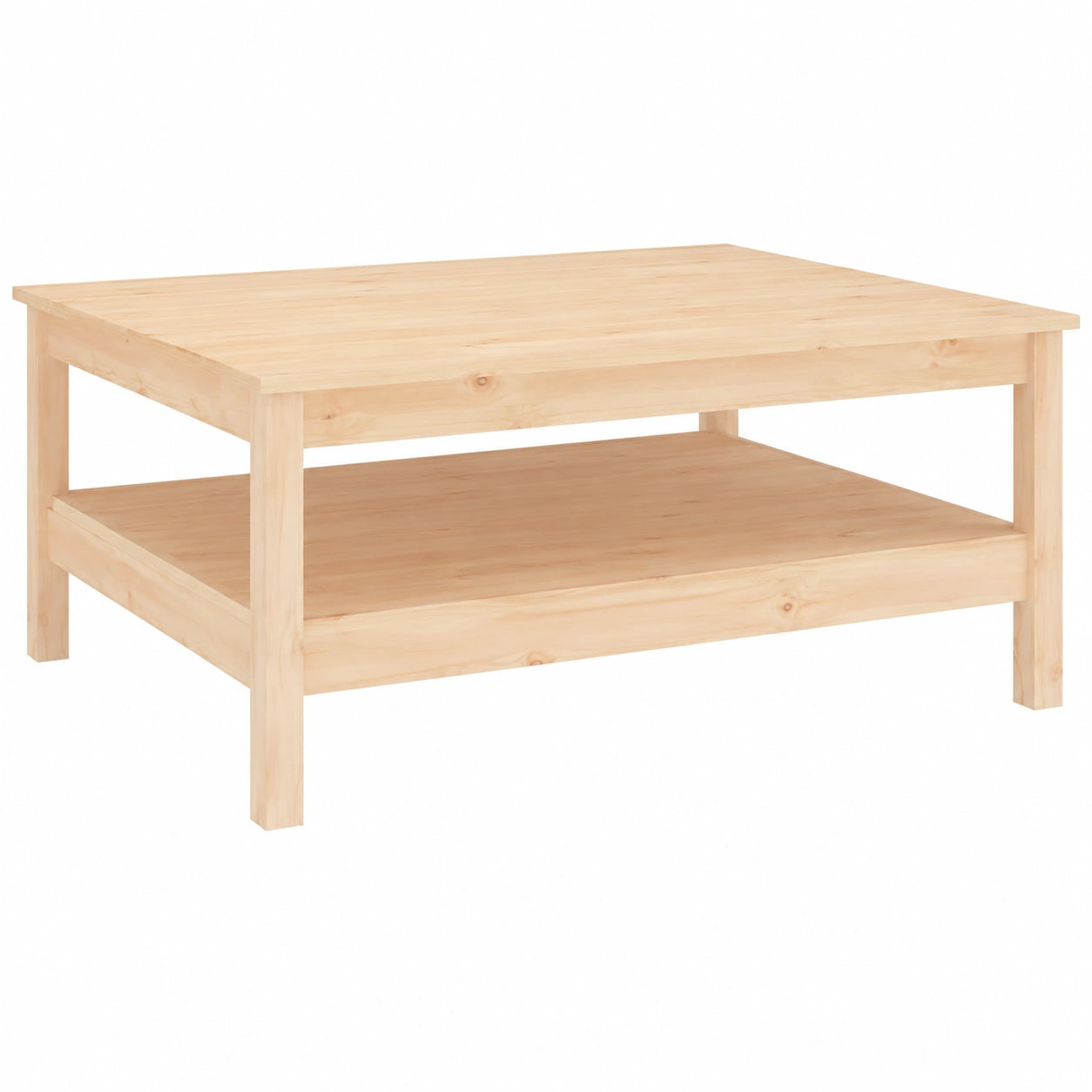 Mesa de Centro de Madera de Pino con Almacenamiento para Salón