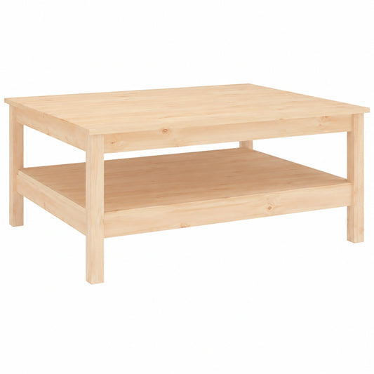 Mesa de Centro de Madera de Pino con Almacenamiento para Salón