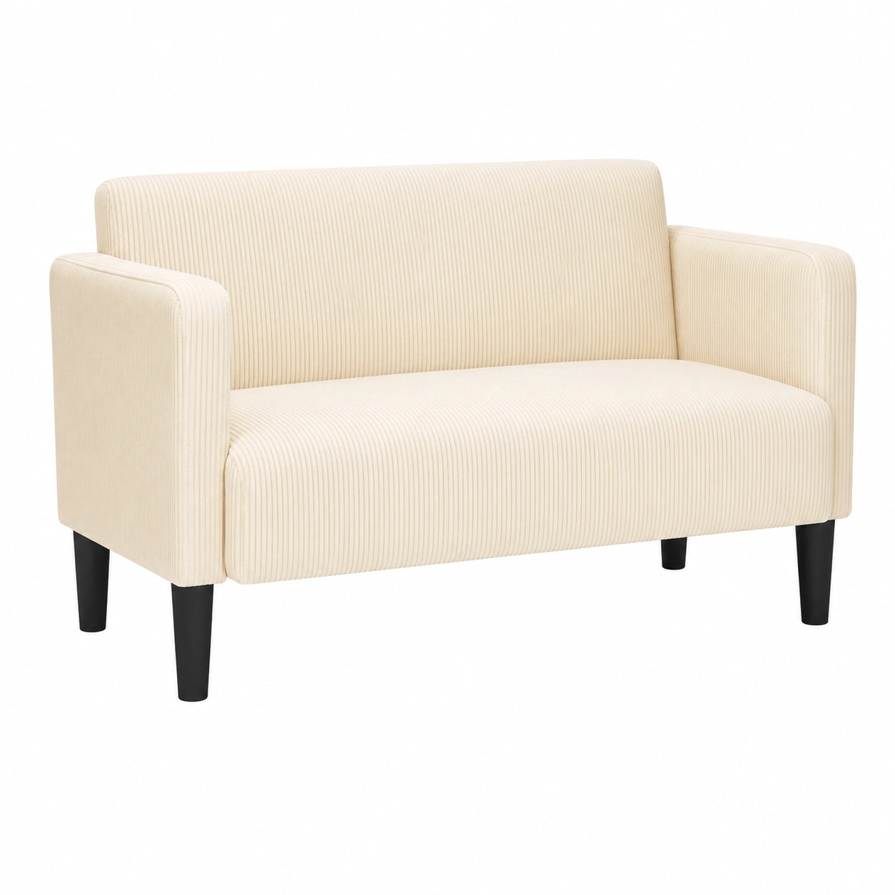 Sofá de Dos Plazas en Pana Crema 109 cm para Sala de Estar