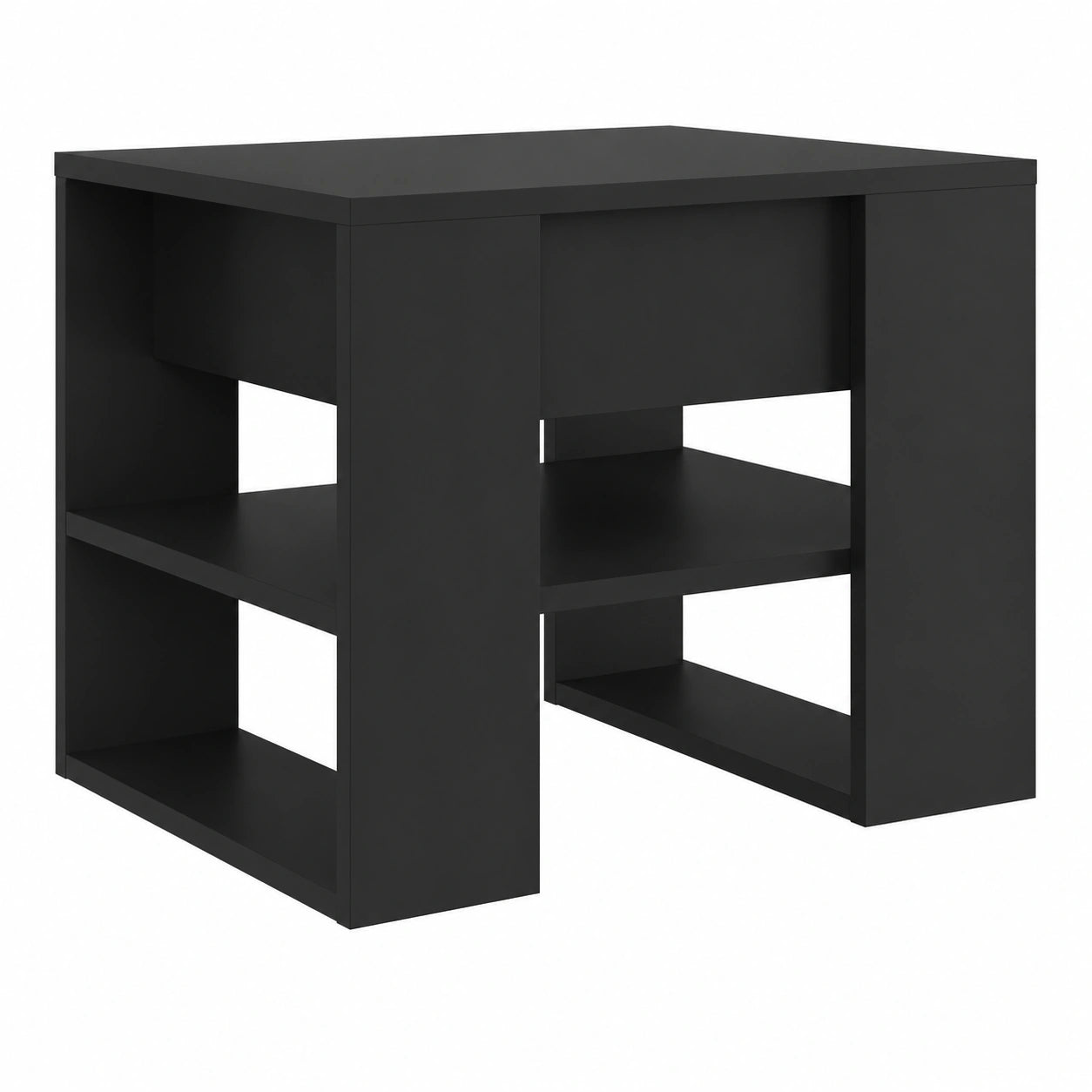 Mesa de Centro Negra de Madera para Sala de Estar 55,5x55x45 cm