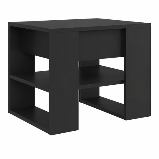 Mesa de Centro Negra de Madera para Sala de Estar 55,5x55x45 cm