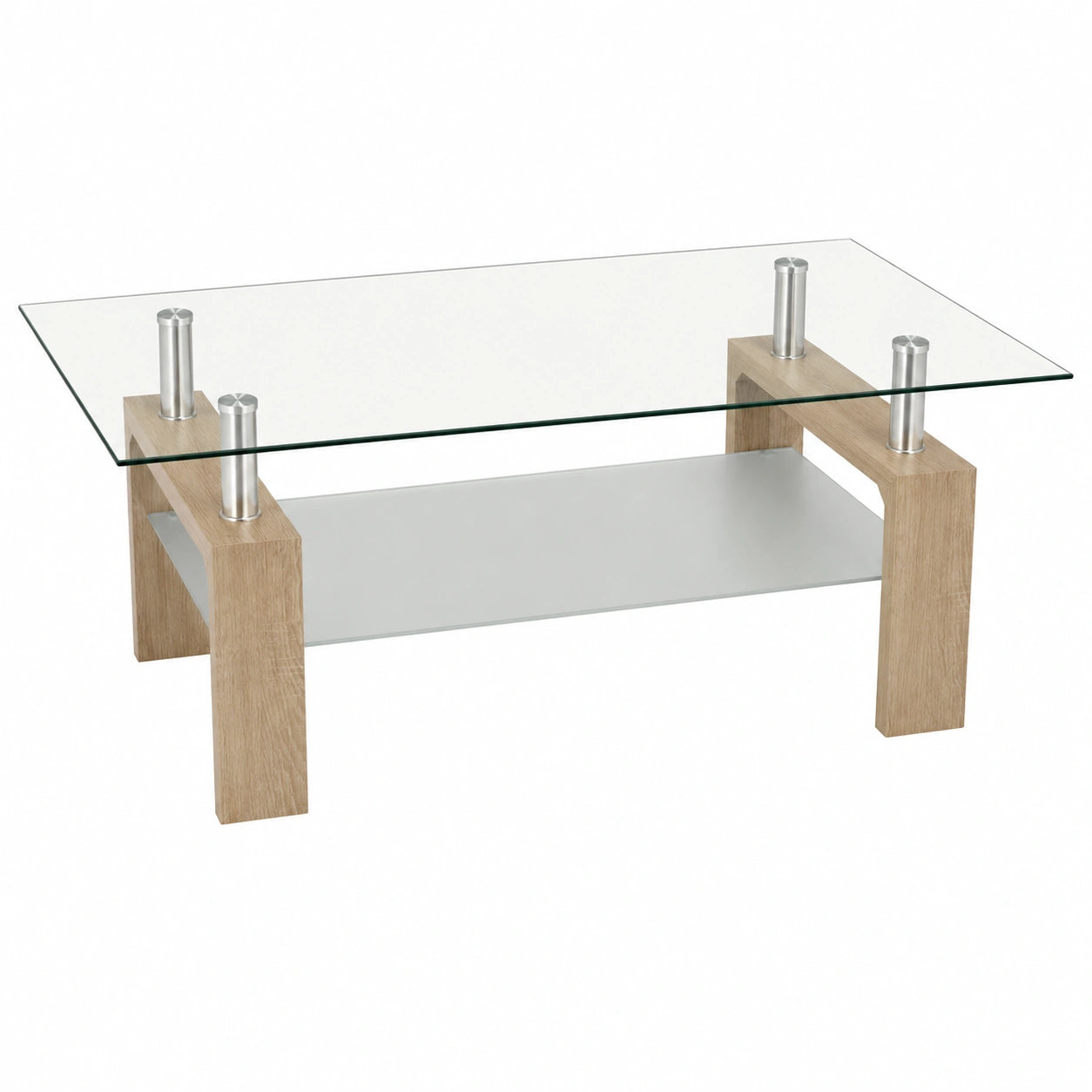 Somnia Descanso Mesa de Centro Cristal - Estilo Moderno Cambria, 110x55x45 cm