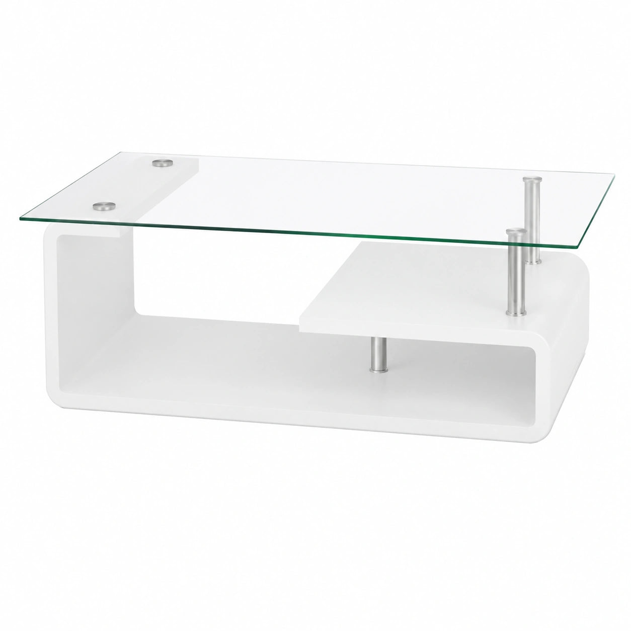 Mesa de Centro de Cristal Sara Blanca 120x65x42 cm