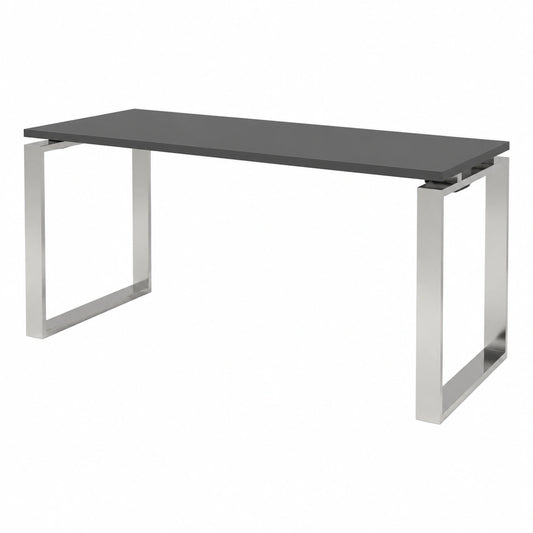 Escritorio de Oficina Roble 200x80 cm con Estructura Cromada para Teletrabajo