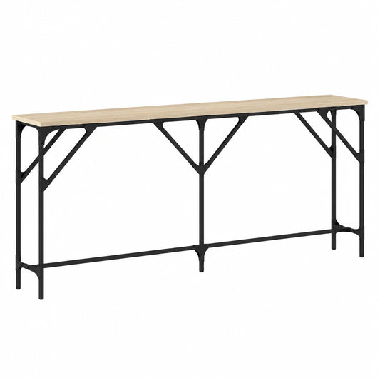 Mesa Consola de Madera de Roble Sonoma 180x23x75 cm, Mueble Auxiliar, 10.5 kg