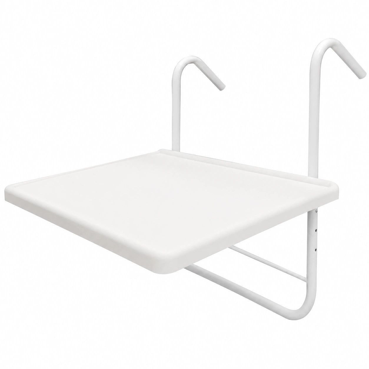 Mesa Auxiliar Plegable de Terraza Jocca, Altura Ajustable, Blanca, Soporta hasta 10 kg