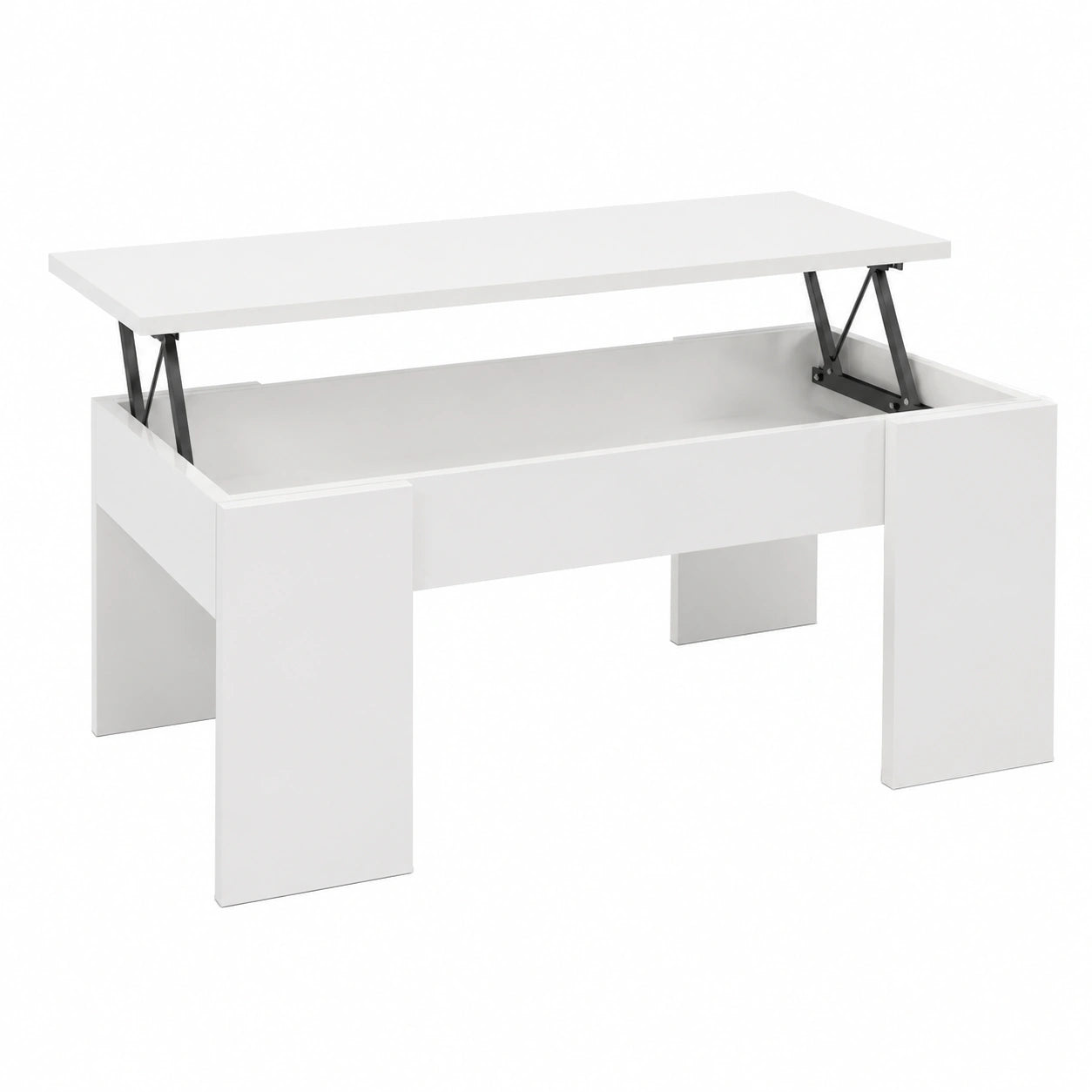 Mesa Elevable para Salón, Modelo Vita, Blanco Artik, 100x50x45-56 cm