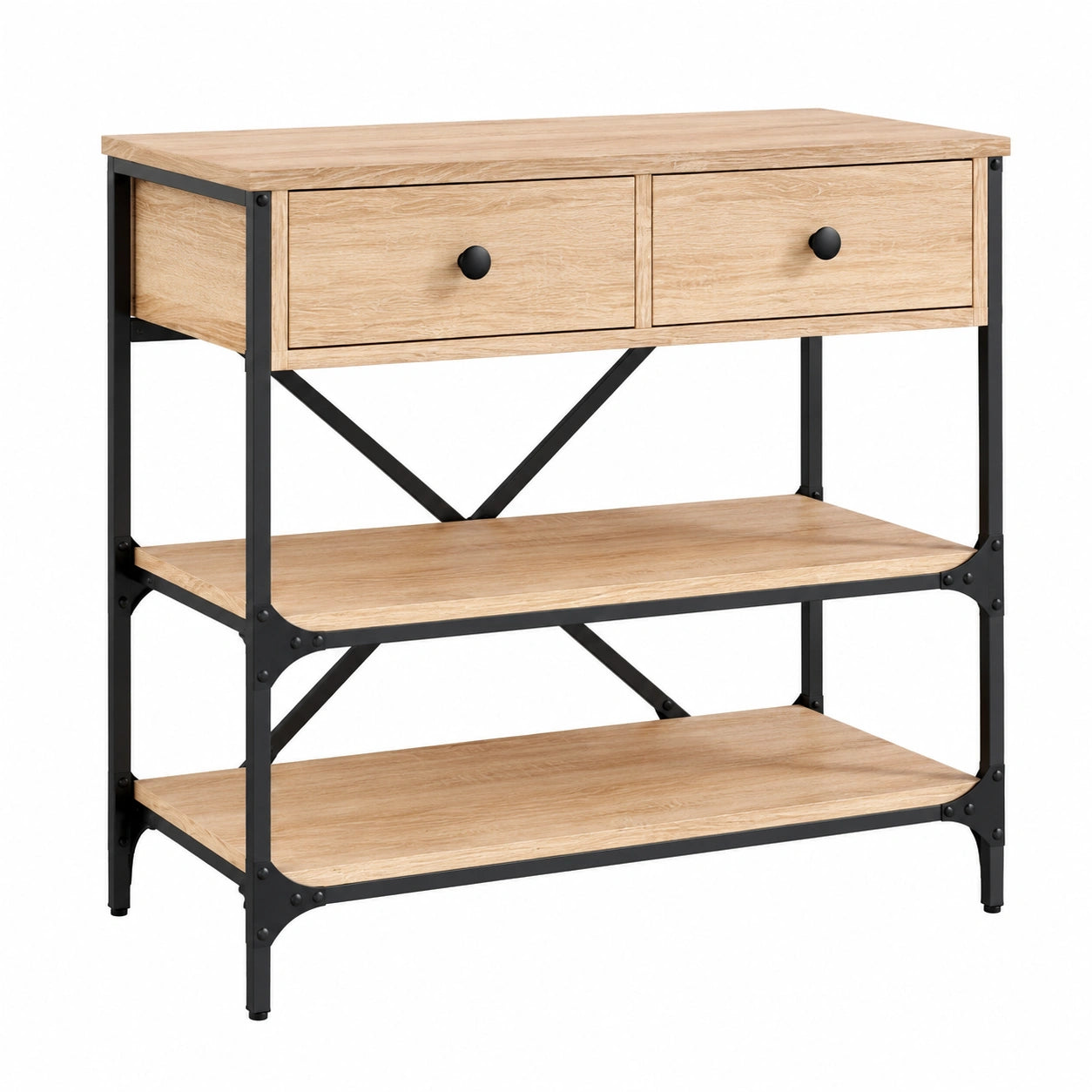 Mesa Consola de Roble Sonoma para Entrada y Salón 75x34,5x75 cm