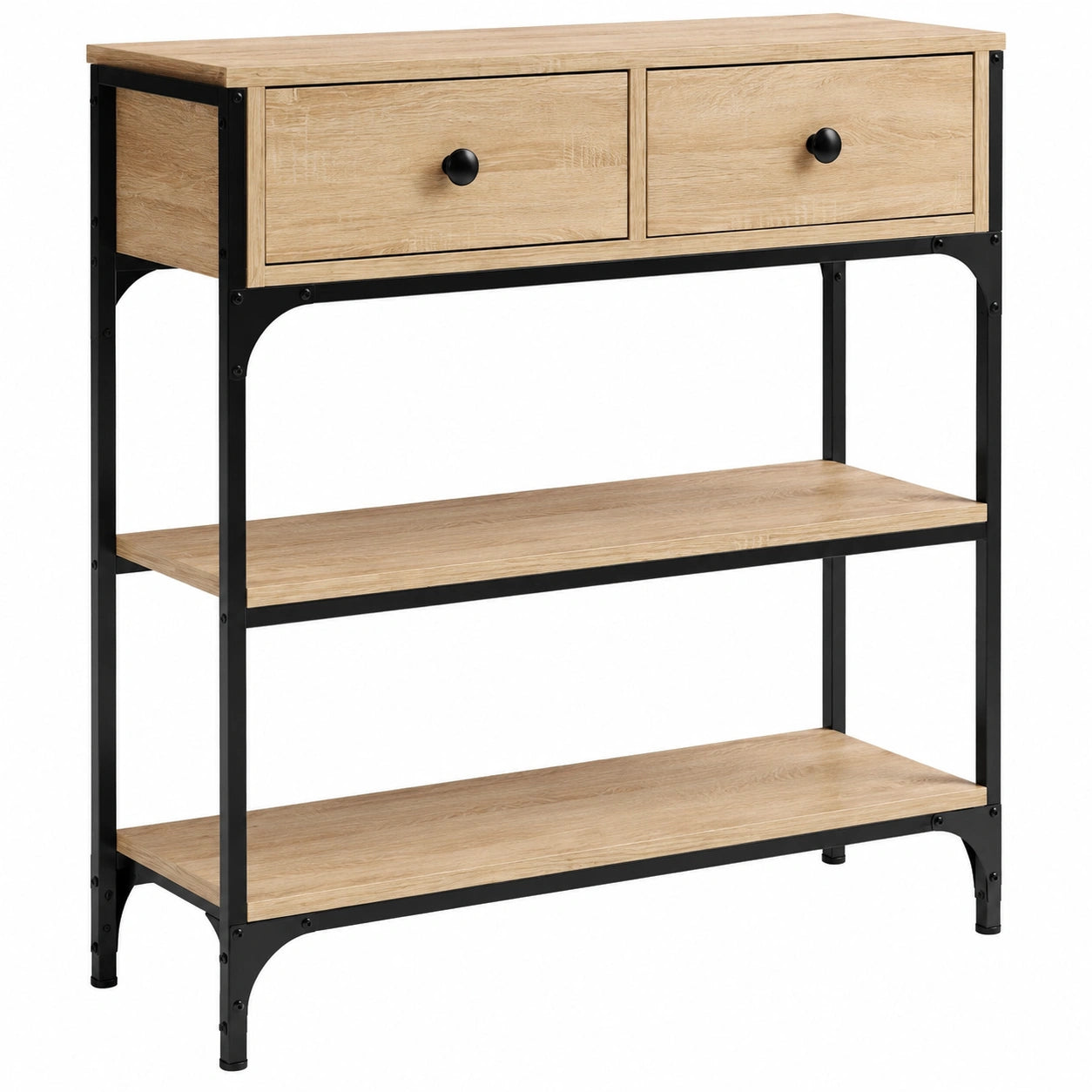 LAPOOH Mesa Consola de Madera de Roble Sonoma para Entrada 72,5x25x75 cm