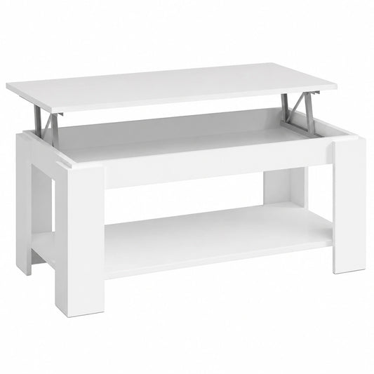 Mesa de Centro Elevable con Revistero, Roble Canadian, 100x50x43/54 cm